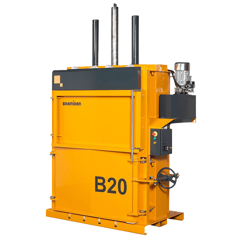 Image of medium-duty baling equipment (yellow downstroke baler)