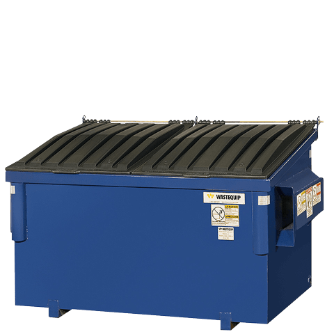 Image of heavy-duty, 3 yard, blue dumpster roll-off rental